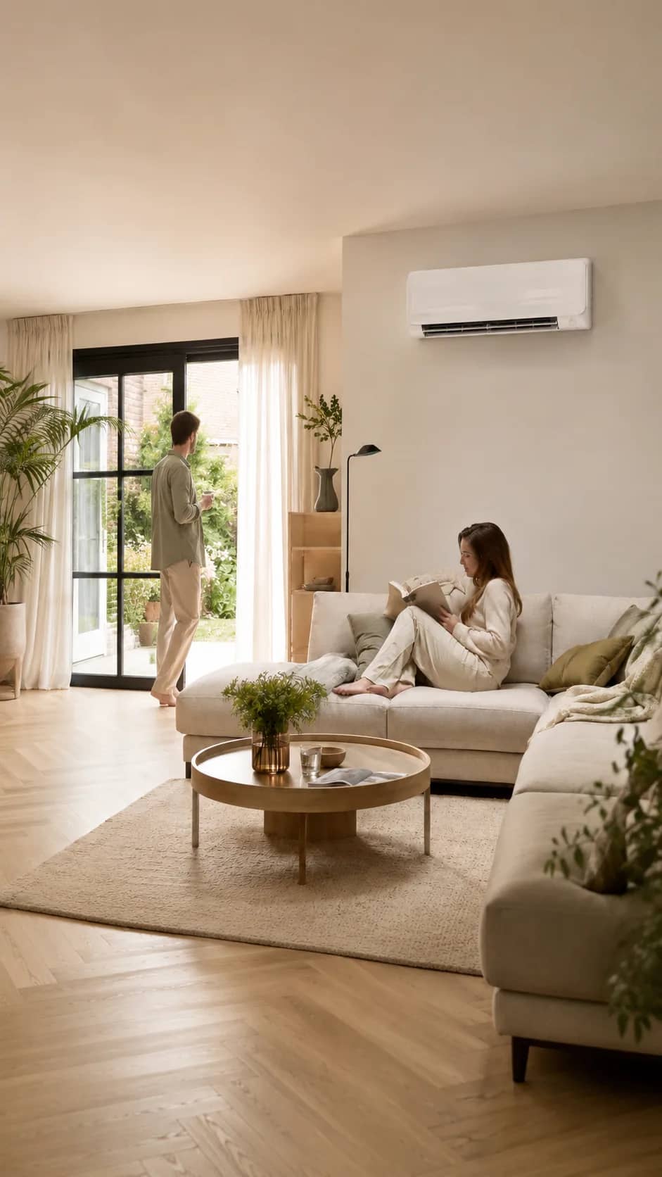 Comfortabele woonkamer met wandairco