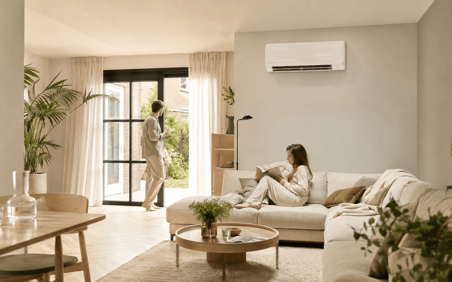 Comfortabele woonkamer met wandairco