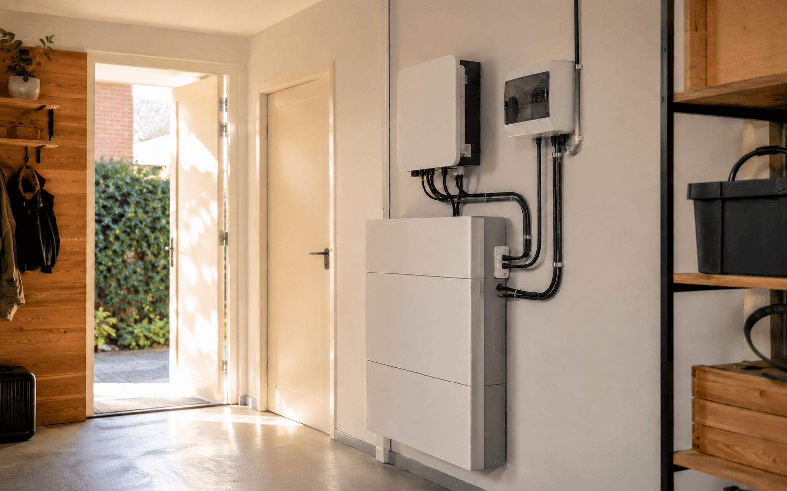 Thuisbatterij geïnstalleerd in een woning