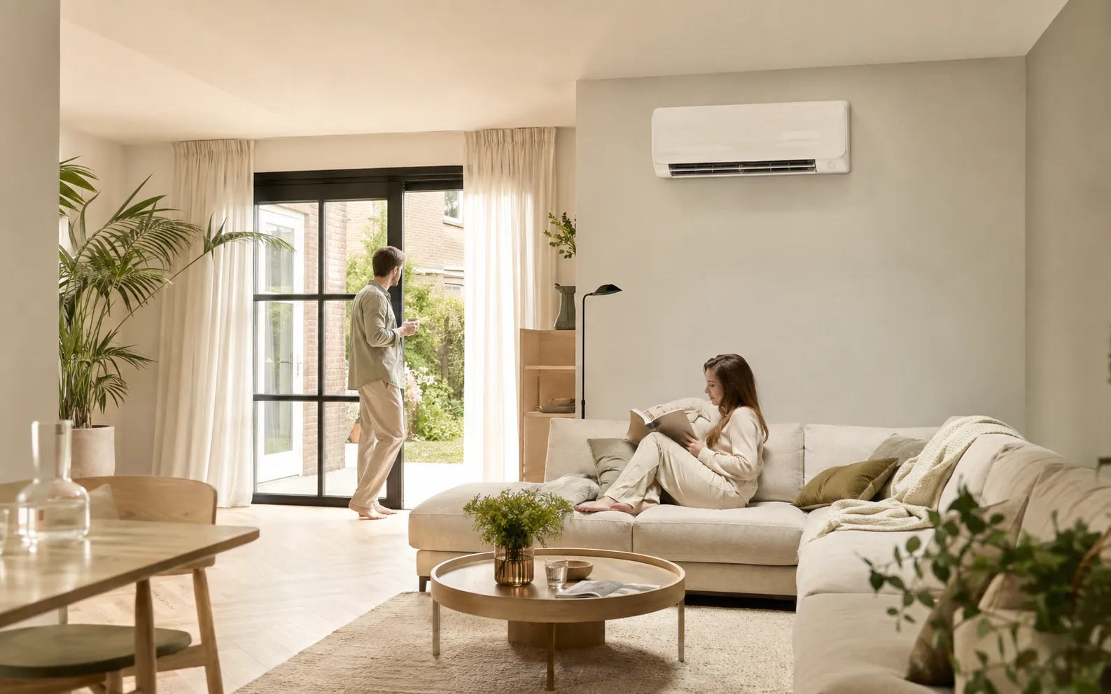 Comfortabele woonkamer met wandairco