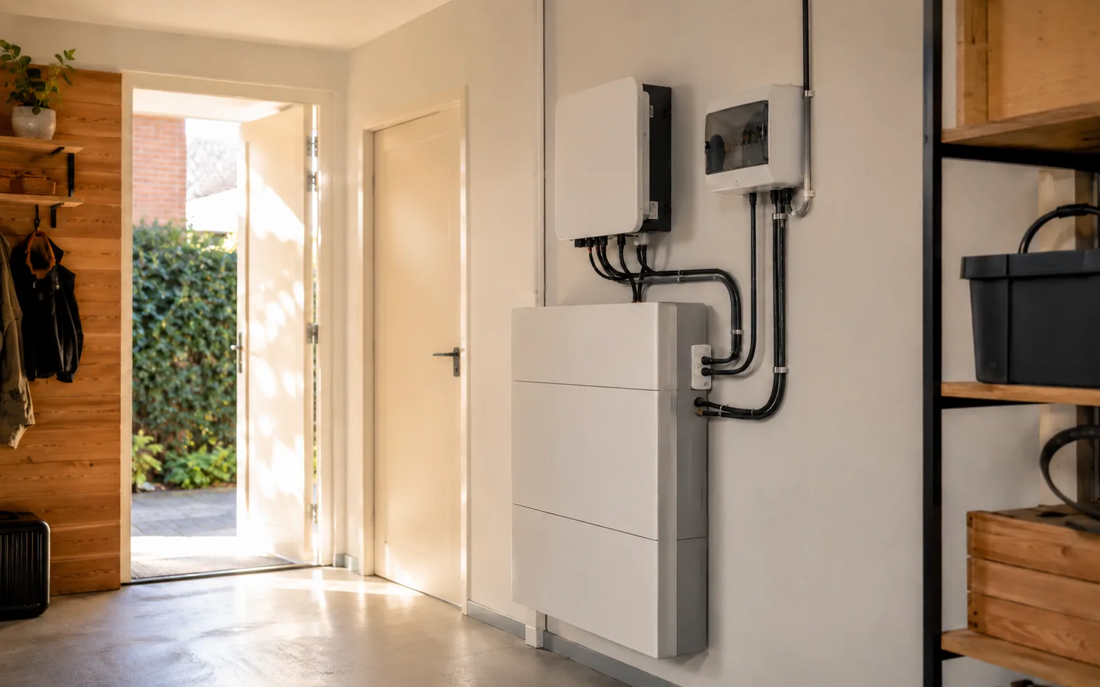 Thuisbatterij geïnstalleerd in een woning